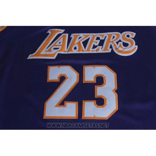 Camiseta Los Angeles Lakers Lebron James NO 23 Statement 2017-18 Violeta